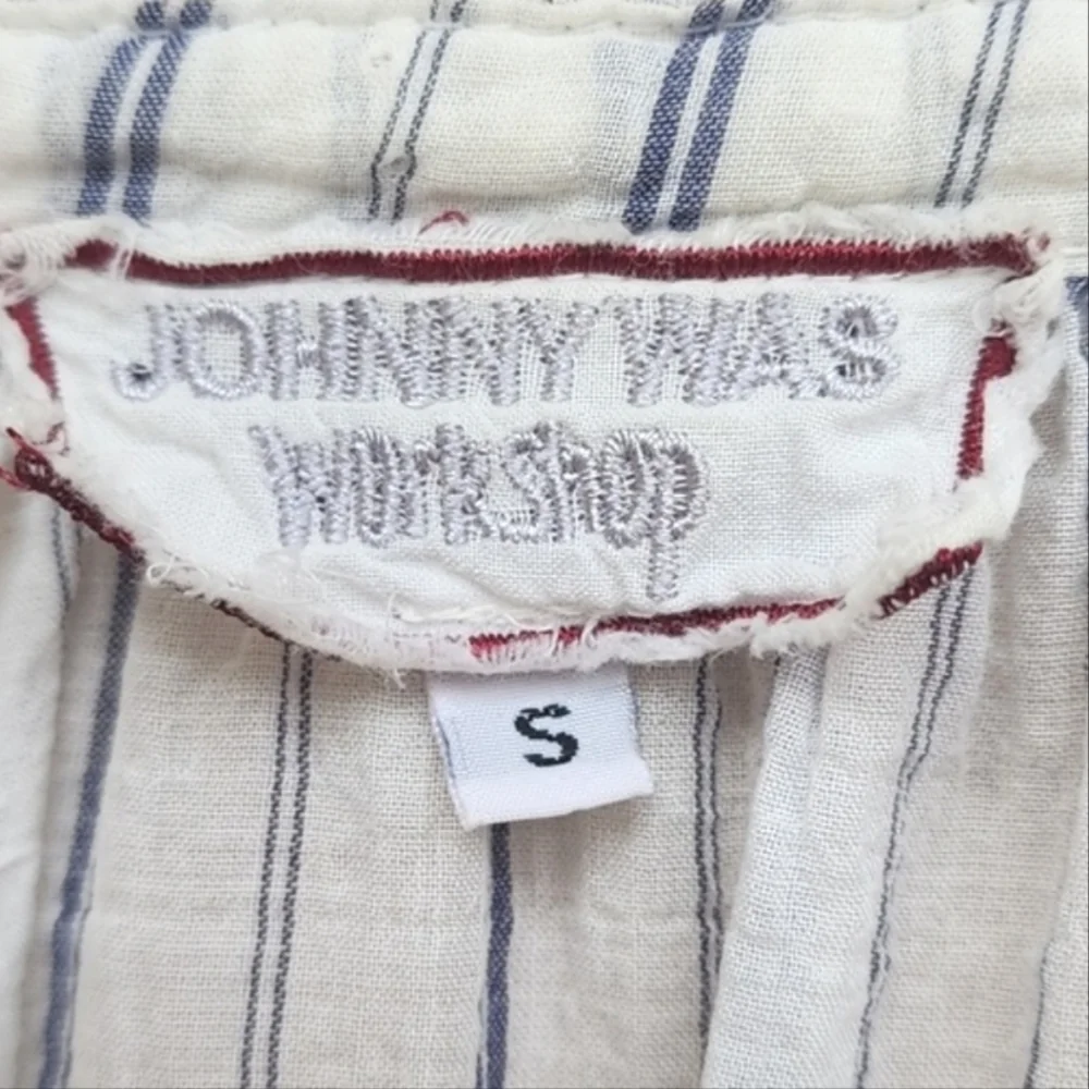 JOHNNY WAS WORKSHOP Shea Peasant Blouse S Santori Stripes Anthropologie Boho - Picture 7 of 16